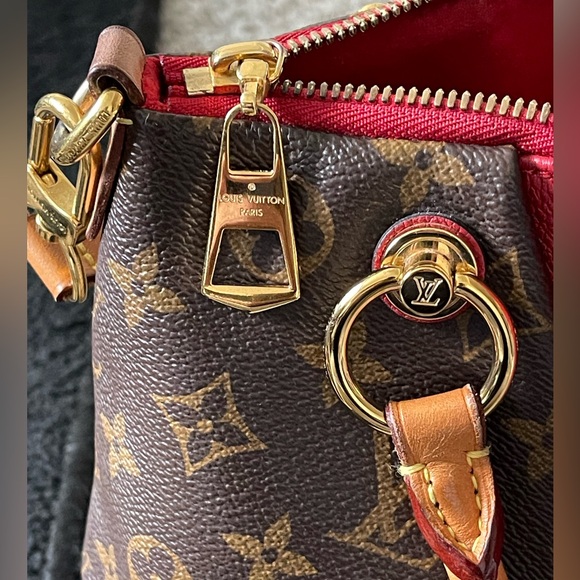 Louis Vuitton monogram V tote bag handbag Monogram Canvas and Leather Brown, Red - Picture 9 of 17